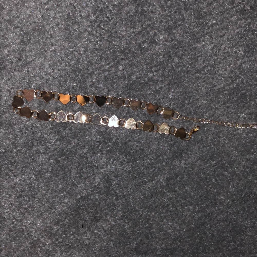 Gold heart choker